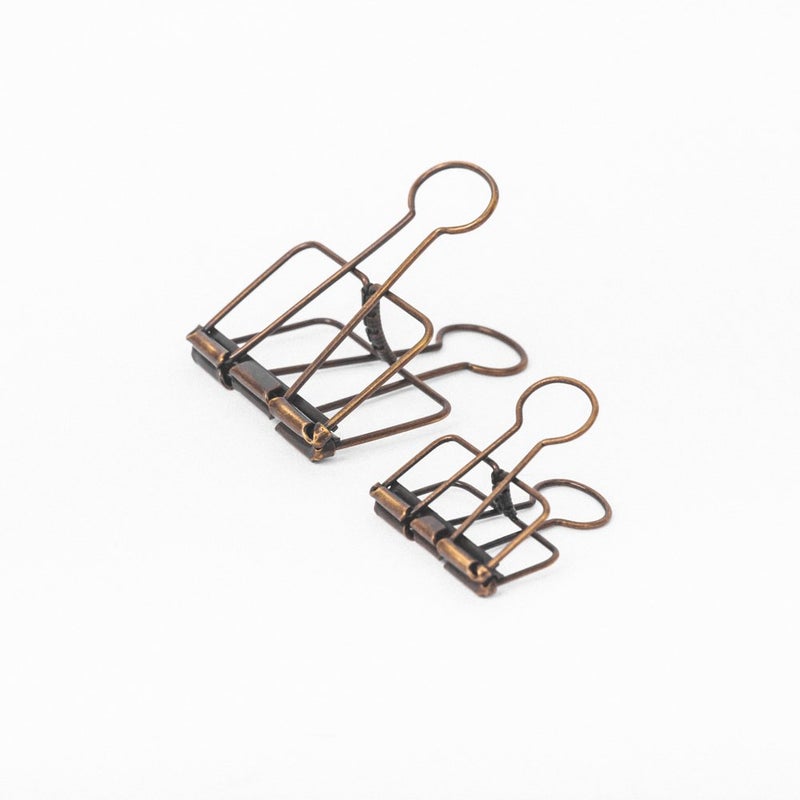 Berchirly 20PCS Assorted Size Skeleton Binder Clips Rustic Antique Brass Paper Clamps 32mm 16PCS and 51mm 4PCS Copper - Image 2